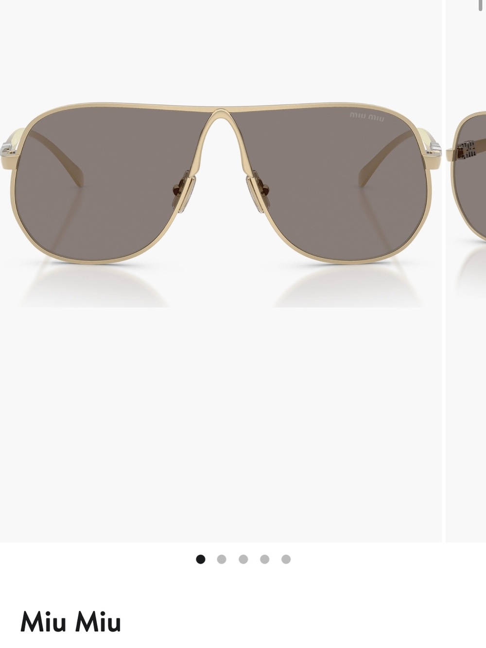 Miu Miu Gold Frame Sunglasses with Brown Lenses